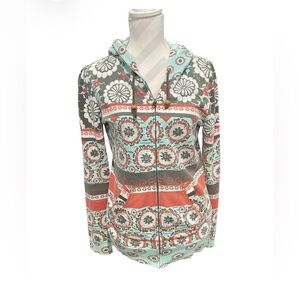 O’Neill Vintage 90’s Floral Patterned Zip-Up Hoodie Medium
